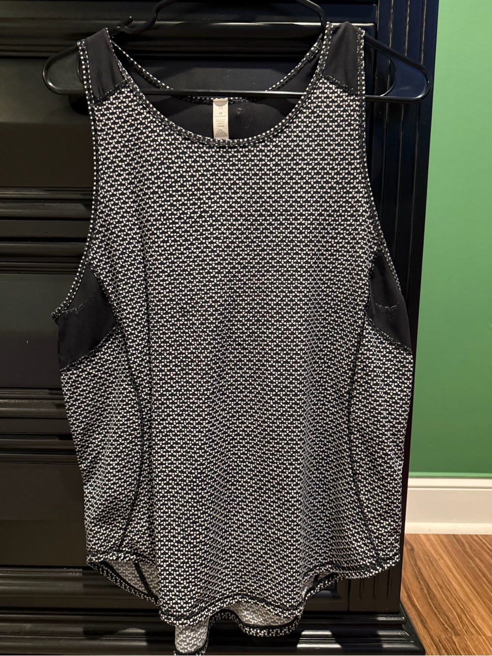 lululemon athletica Black and White Mesh-Pattern Racerback Tank